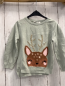 Preview: H&M  Pullover  Gr. 92  mint Strick Rehkopf mit goldenem Psilettengeweih 