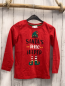 Preview:   Langarmshirt  Gr. 128  rot Schrift Weihnachtsmotiv