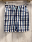 Preview:  Shorts Gr. 98  blua weiß hellblau kariert grauer Bund