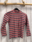 Preview: Tumble ´n dry Pullover Gr. 122  grau weiß pink Streifen hoher Kragen