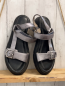Preview: Tamaris  Sandalen  Gr. 40  silber Riemen schwarze dicke Sohle 