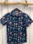 Preview: H&M  Sommerhemd  Gr. 122  blau bunte Palmen 