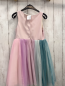 Preview: H&M  Kleid  Gr. 122  lavendel Oberteil mit Pailetten bunter Tüllrock mit Streifen 