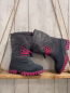 Preview: CMP Gummistiefel  Gr. 31  grau hellgrau kariert mit Innenstefel pink Schnürsenkel + Sohle 