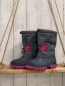 Preview: CMP Gummistiefel  Gr. 31  grau hellgrau kariert mit Innenstefel pink Schnürsenkel + Sohle 