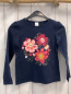 Preview:   Langarmshirt Gr. 122  blau Blumen Glitzerschrift 
