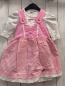 Preview: 2tlg  Bluse + Kleid  Gr. 80  rosa Edelweiß + rosa weiß kariert + weiß mit Lochstickerei