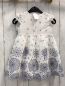 Preview: Wunderbärchen  Kleid  Gr. 86  weiß blaue Blumen blaues Gürtelband 