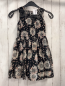 Preview:   Kleid  Gr. 122/128  schwarz hellgrau altrosa Blumen altrosa Punkte schwarz transparente Träger mit Stickerei 