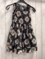 Preview:   Kleid  Gr. 122/128  schwarz hellgrau altrosa Blumen altrosa Punkte schwarz transparente Träger mit Stickerei 