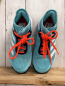 Preview: Adidas  Schuhe  Gr. 35  hellblau weiße Streifen orange Schnürsenkel 