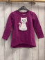Preview:   Pullover  Gr. 104  pflaume schwarze Herzen weiße Plüschkatze 