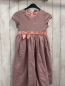 Preview:   Kleid  Gr. 128  rosa grau silber kariert rosa Gürtelband mit Schleife 