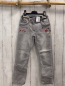 Preview:   Hose  Gr. 116  grau Jeans gestickte Blumen Borte 