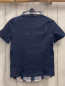 Preview:   T-Shirt  Gr. 140  blau Dino Schrift + blau hellblau weiß orange karierter Hemdeinsatz + -saum  