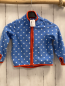 Preview:   Fleecejacke  Gr. 86  hellblau weiße Punkte hellroter Bund 