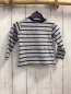 Preview: Steiff  Langarmshirt  Gr. 74  grau schwraze Streifen schwarzer Bund Knopfleiste 