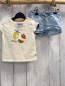 Preview: 2tlg Noppies  T-Shirt + Shorts  Gr. 74  beige Früchte + blau Jeans 