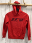 Preview: Benetton Pullover  Gr. 146/152  rot Kapuze graue Schrift 