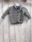 Preview: Original Brand  Strickjacke  Gr. 62  hellgrau Zöpfe großer Kragen 