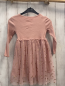 Preview: H&M Kleid Gr. 98  rosa geripptes Oberteil Tüllrock mit Glitzerherzen