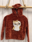 Preview: Dopodopo Pullover  Gr. 122  braun rost Strick Kapuze Pailettentier 