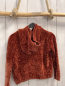 Preview: Dopodopo Pullover  Gr. 122  braun rost Strick Kapuze Pailettentier 