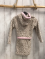 Preview:   Bademantel Gr. 110  beige braun rosa leoprint rosa Bund Kapuze 