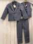 Preview: 3tlg  Anzug + Weste  Gr. 116  grau hellblau schwarz kariert 