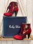 Preview: neu Ruby Shoo Stiefeletten  Gr. 39  weinot rot mit Blumen hoher Absatz NP 79,90 € mit Karton 