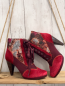 Preview: neu Ruby Shoo Stiefeletten  Gr. 39  weinot rot mit Blumen hoher Absatz NP 79,90 € mit Karton 
