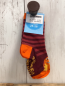 Preview: neu Babauba  Socken  Gr. 23/26   weinrot rote Streifen orange Ferse NP 6 € 