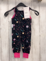 Preview: neu Babauba  Latzhose  Gr. 62  schwarz bunte Planeten pink Bund 