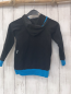 Preview: Babauba Langarmshirt Gr. 110  schwarz blauer Bund Wolken Kapuze