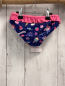Preview: neu Babauba  Badehose  Gr. 98/104  blau rosa Rüschenbund kleine Bilder Schrift 