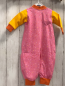 Preview: neu Babauba  Schlafanzug  Gr. 62  rosa bunte Punkte + gelbe Ärmel orange Bund 