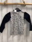 Preview: Babauba  Langarmshirt Gr. 104  grau Monster schwarze Ärmel