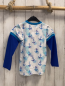 Preview: Babauba  Langarmshirt Gr. 104  weiß Ankel blaue Ärmel türkis Bund