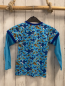 Preview: Babauba  Langarmshirt Gr. 110  blau Haie dunkelblauer Bund