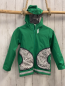 Preview: neu Babauba Softshelljacke Gr. 128  grün graue Taschen Faultiere