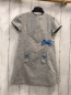 Preview: Miranda Kleid Gr. 110  grau blaue Punkte 50% Wolle