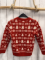 Preview: H&M Pullover Gr. 122  rot weiß Schneeflocken Weihnachtsmänner Strick