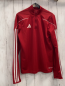 Preview: Adidas  Sportshirt lang  Gr. 164  rot weiße Streifen + weißes Label roter Reißverschluss 