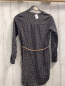 Preview:  Kleid Gr. 146  grau weiße Herzen brauner geflochtener Gürtel