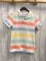 Preview: H&M  T-Shirt  Gr. 134  weiß mint orange hellblau gelbe Streifen Polokragen 
