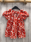 Preview: Zara  Kleid  Gr. 86  weiß rote Blumen 
