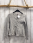 Preview: Dopodopo Strickjacke  Gr. 128  hellgrau Lochmuster silber Glitzer 