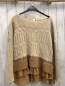 Preview: everleigh Pullover Gr. 40  beige braun Strick Blusensaum