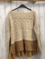 Preview: everleigh Pullover Gr. 40  beige braun Strick Blusensaum