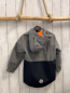 Preview:   Regenjacke  Gr. 110  grau schwarz orange Reißverschluss + Fleecefutter 